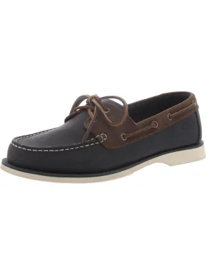 Port View Mens Leather Slip On Boat Shoes