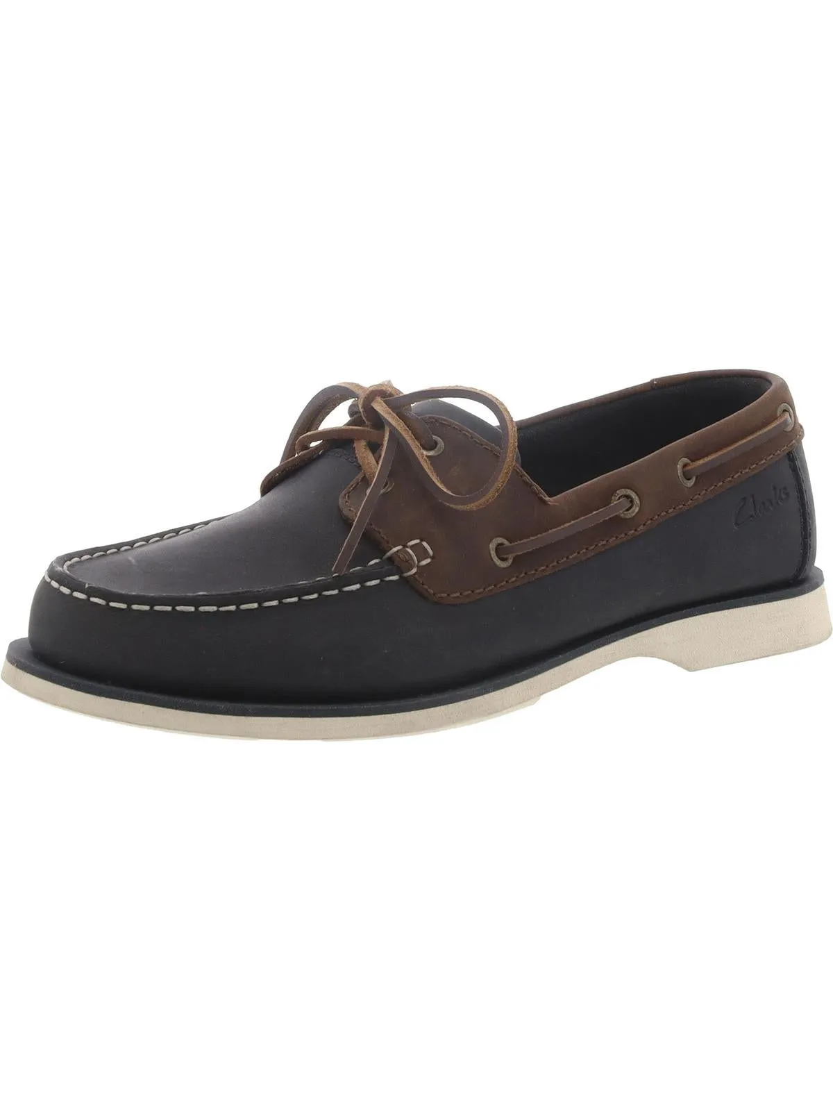 Port View Mens Leather Slip On Boat Shoes