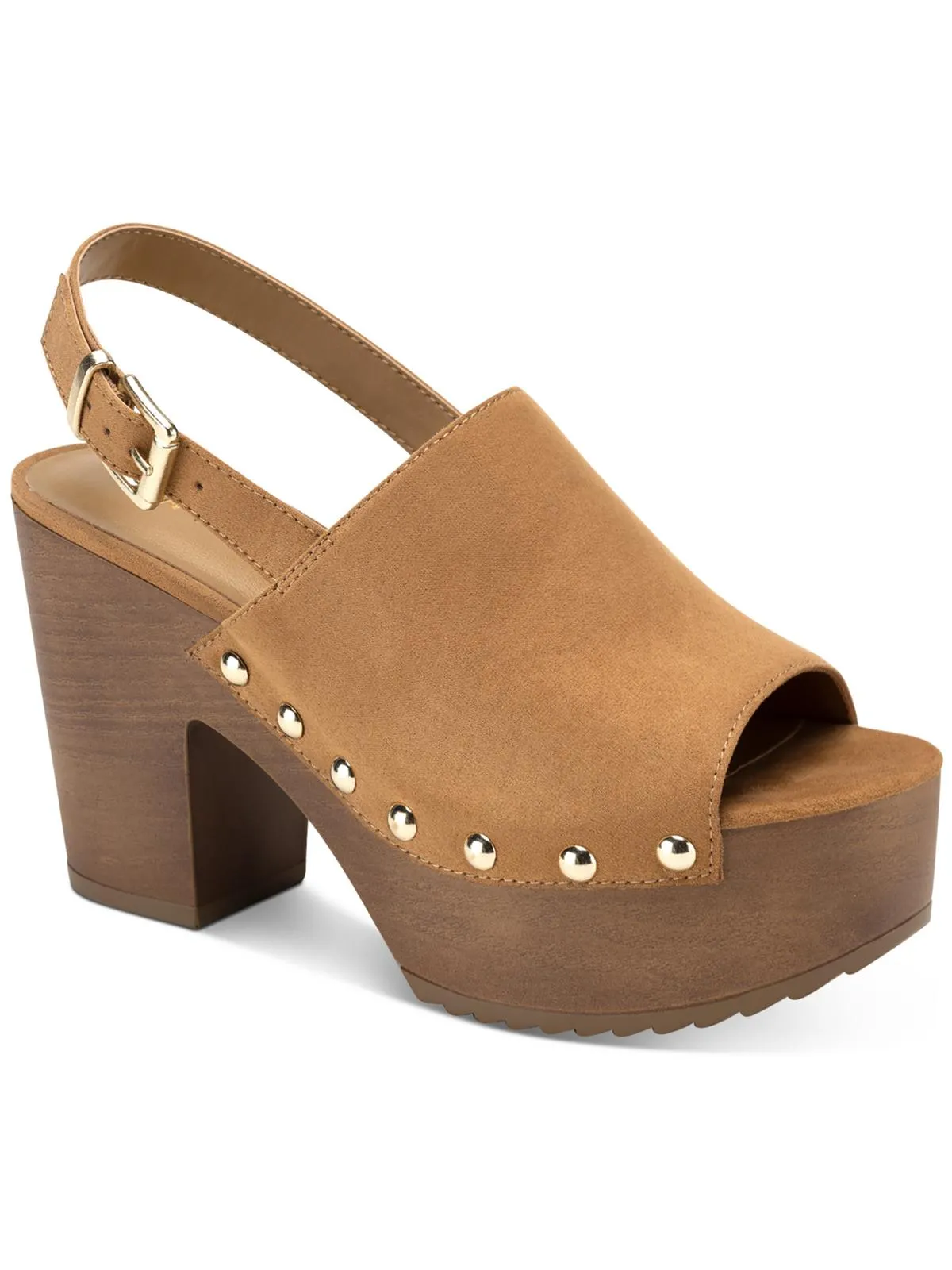 Rayaell Womens Faux Suede Studded Platform Sandals