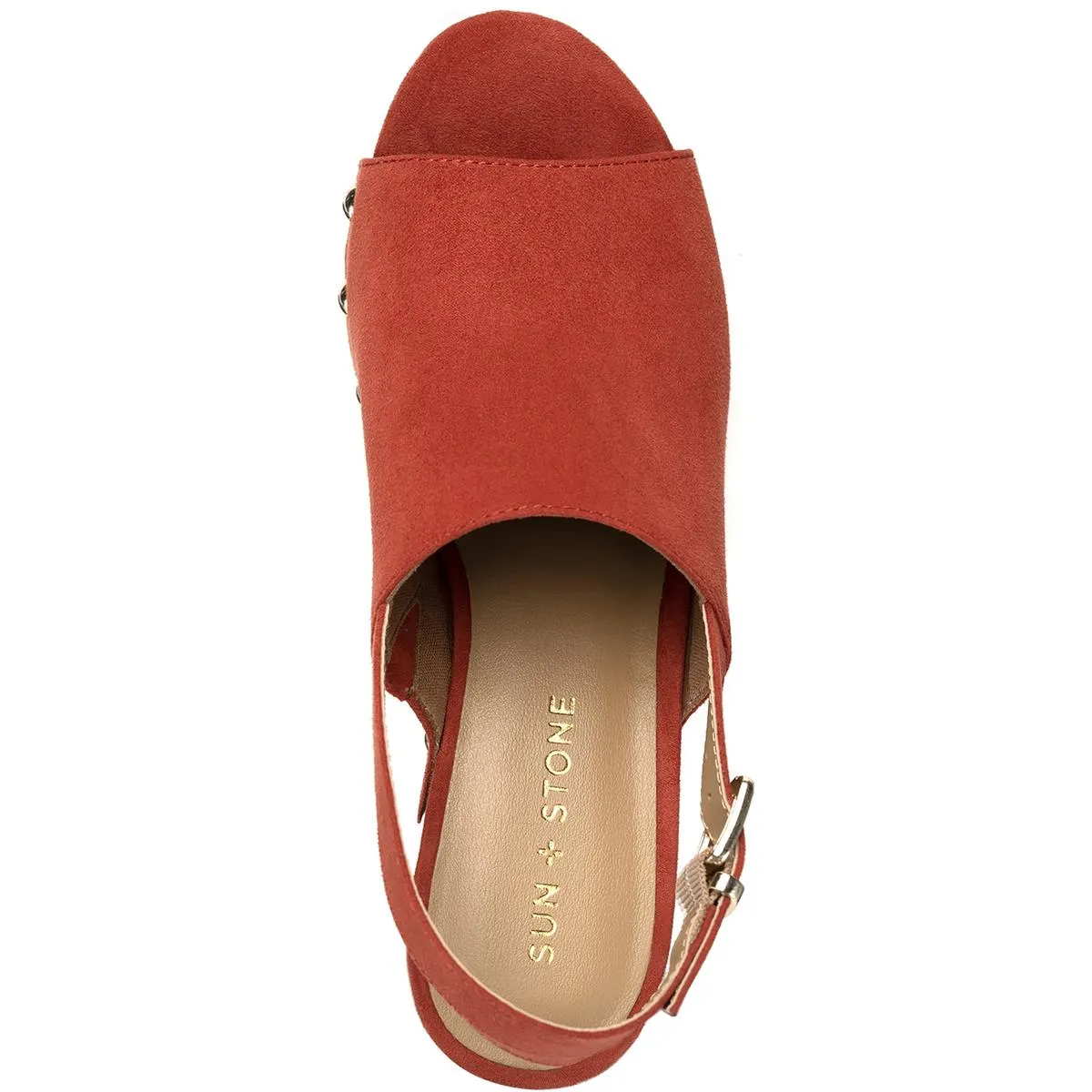 Rayaell Womens Faux Suede Studded Platform Sandals