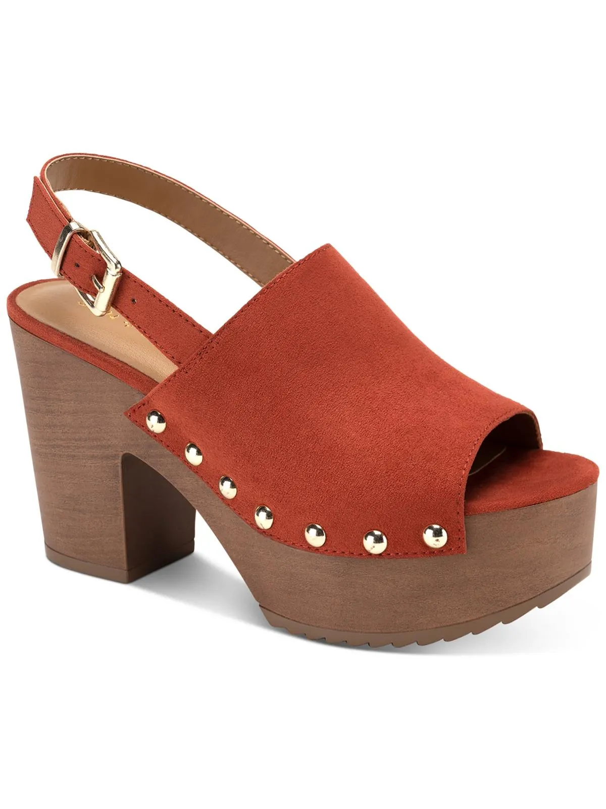 Rayaell Womens Faux Suede Studded Platform Sandals