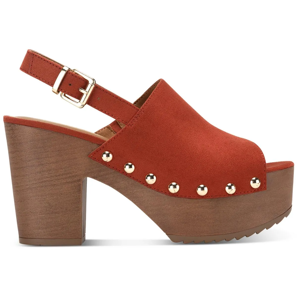 Rayaell Womens Faux Suede Studded Platform Sandals