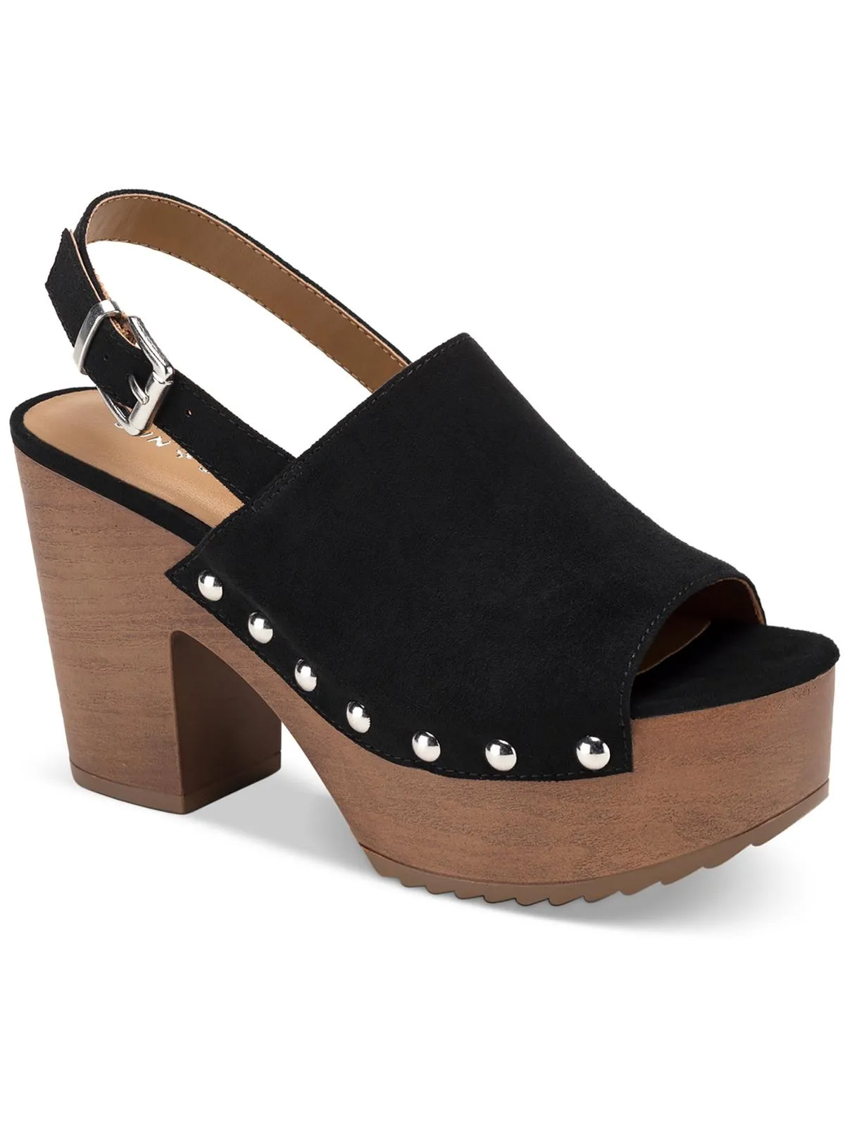 Rayaell Womens Faux Suede Studded Platform Sandals