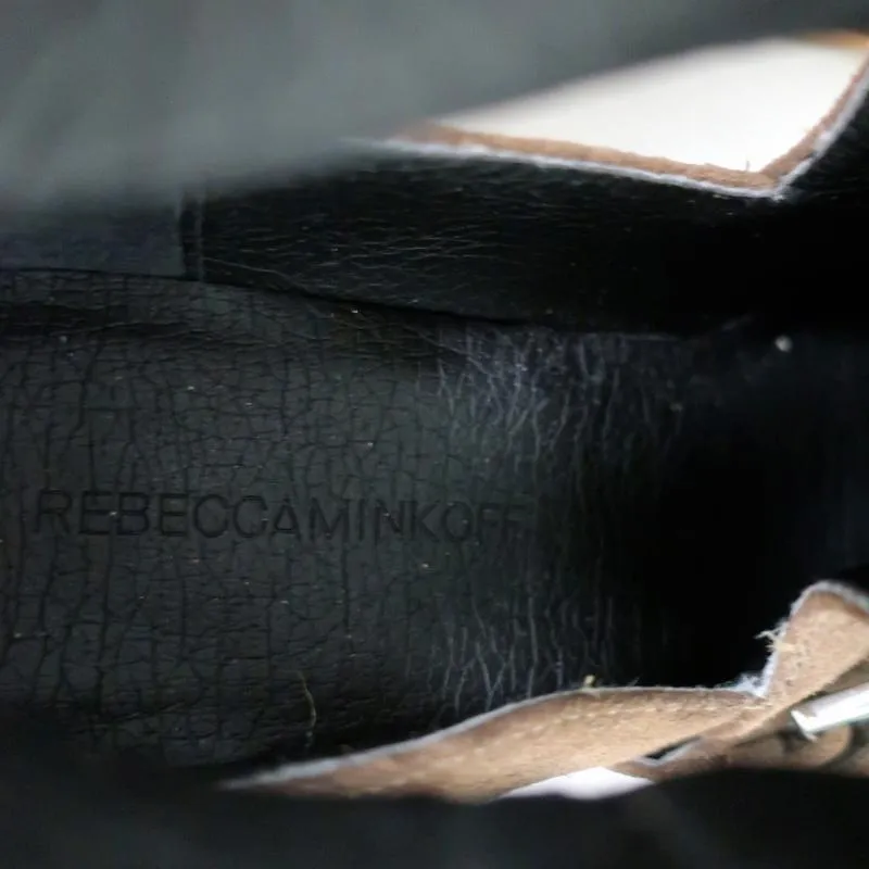 Rebecca Minkoff Abigail Buckle Booties Brown Suede Size 9 Cutout Ankle Boots