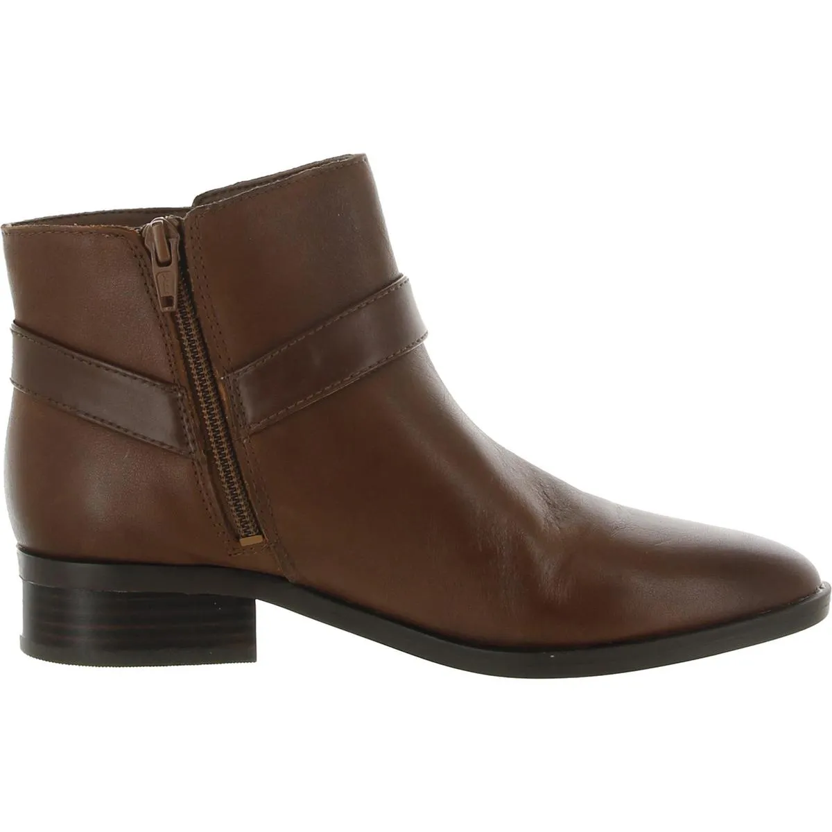 Ronan Womens Zipper Block Heel Booties