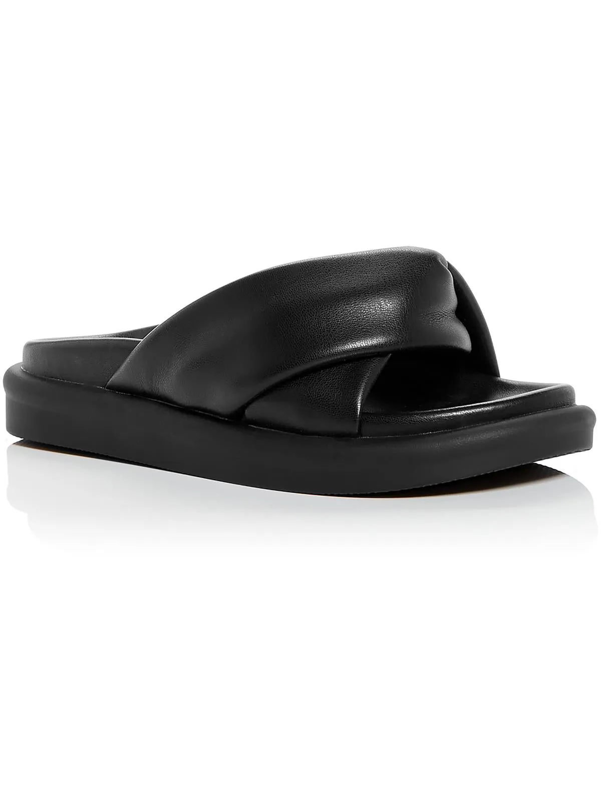 Ryle Womens Faux Leather Slip On Slide Sandals