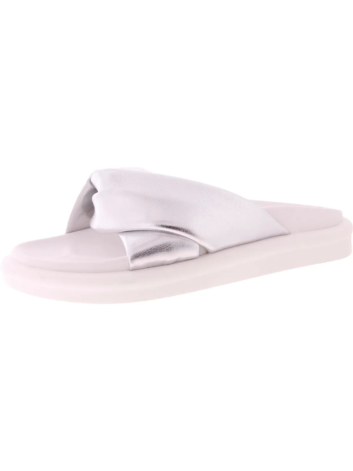 Ryle Womens Faux Leather Slip On Slide Sandals