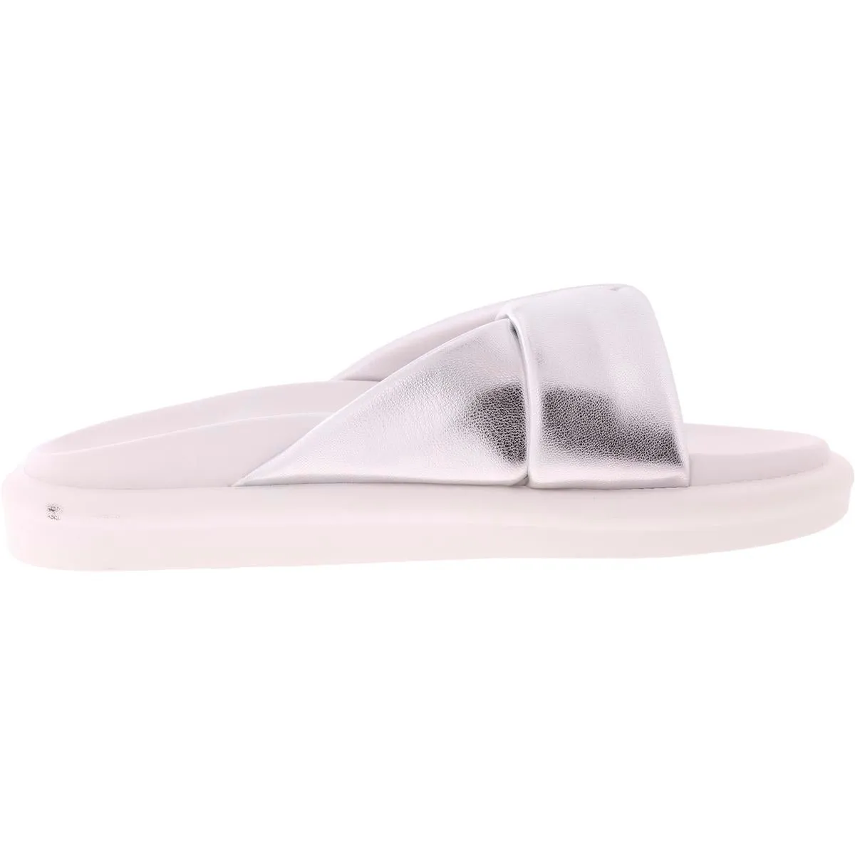 Ryle Womens Faux Leather Slip On Slide Sandals