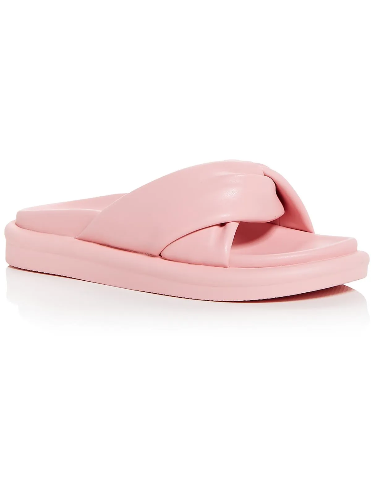 Ryle Womens Faux Leather Slip On Slide Sandals
