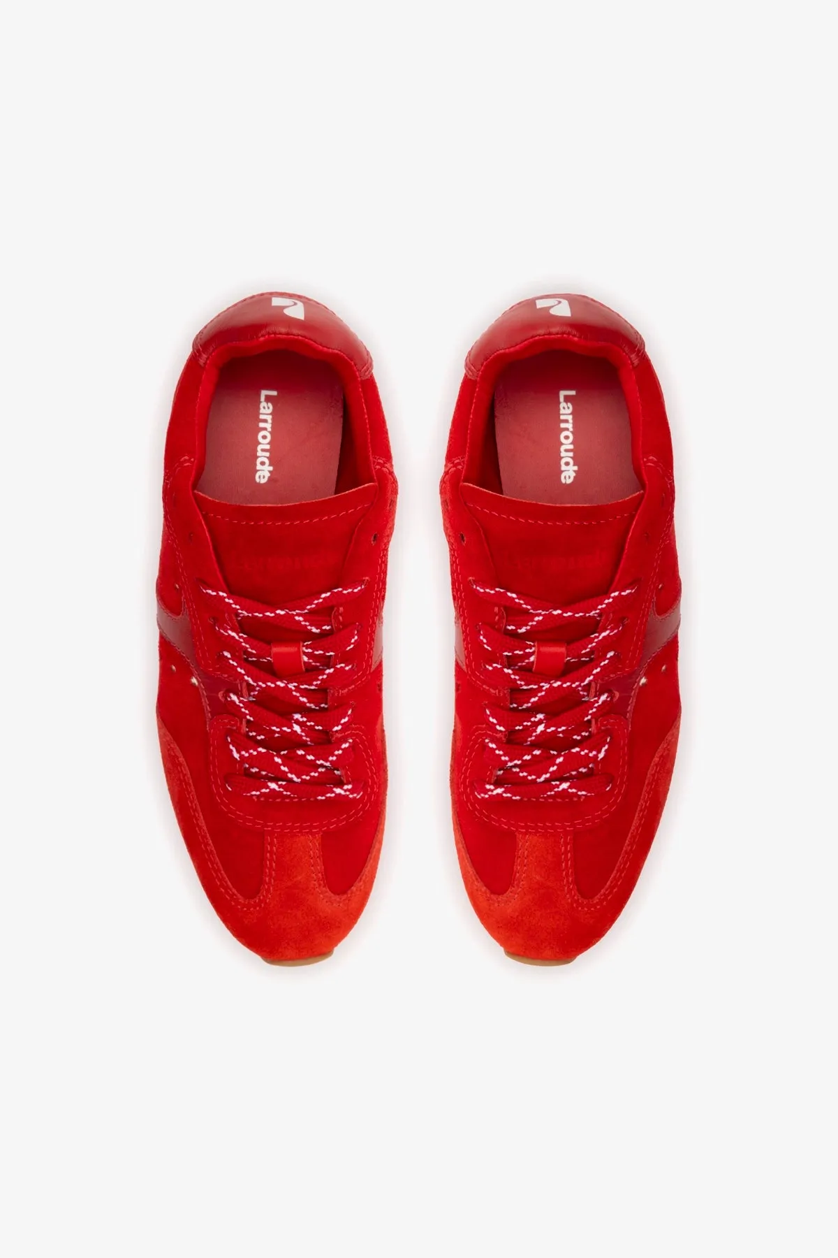 Stella Sneaker In Scarlet Suede and Blood Red Leather
