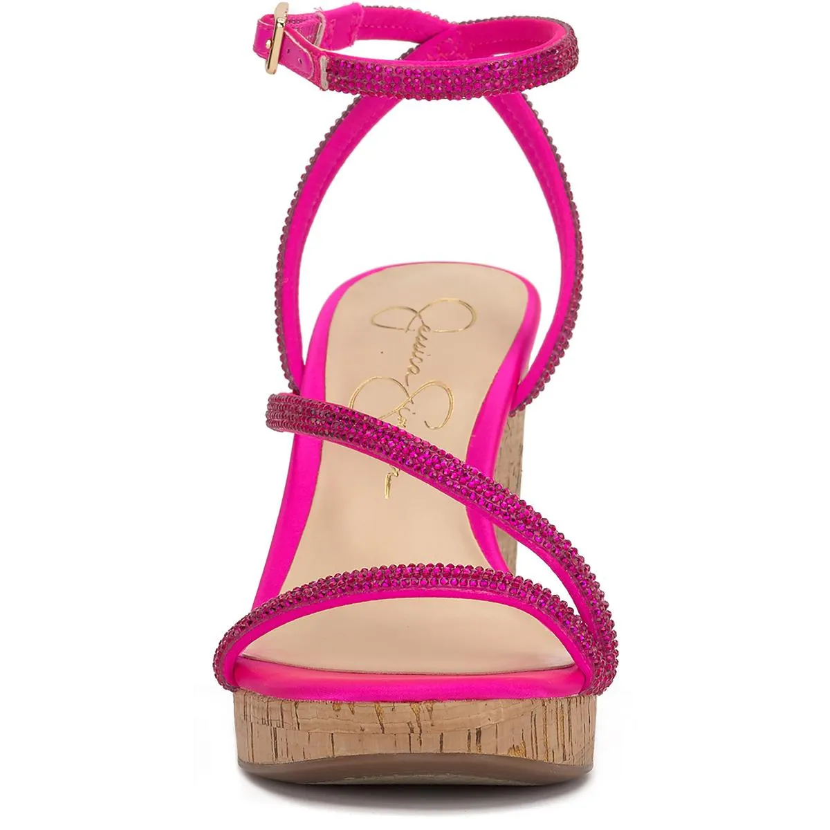Tenley Womens Satin Open Toe Wedge Sandals