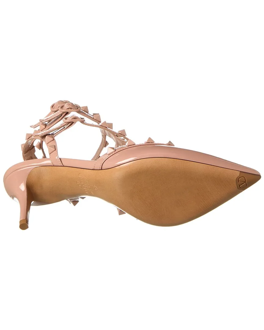Valentino Rockstud Caged 65 Patent Ankle Strap Pump