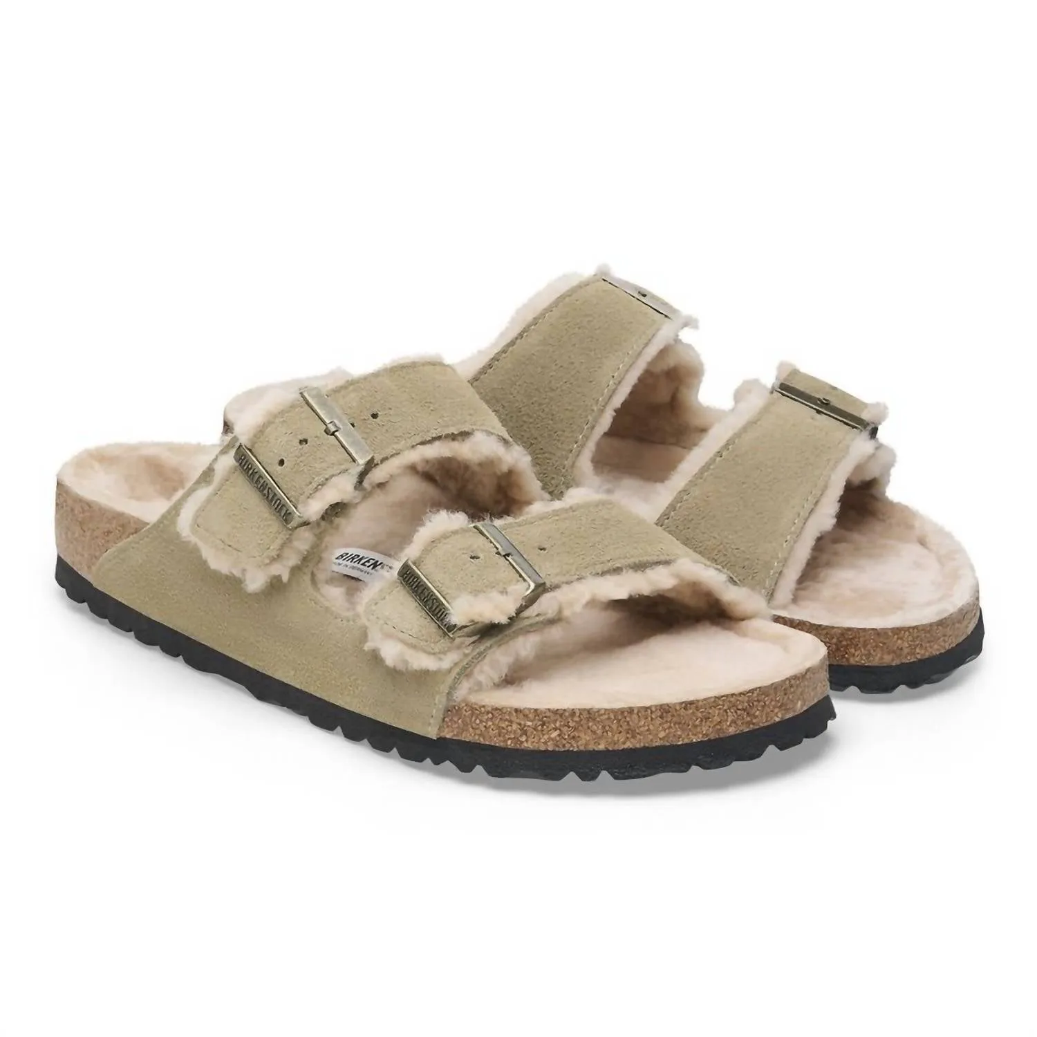 Women's Arizona Shearling Sandal In Taupe