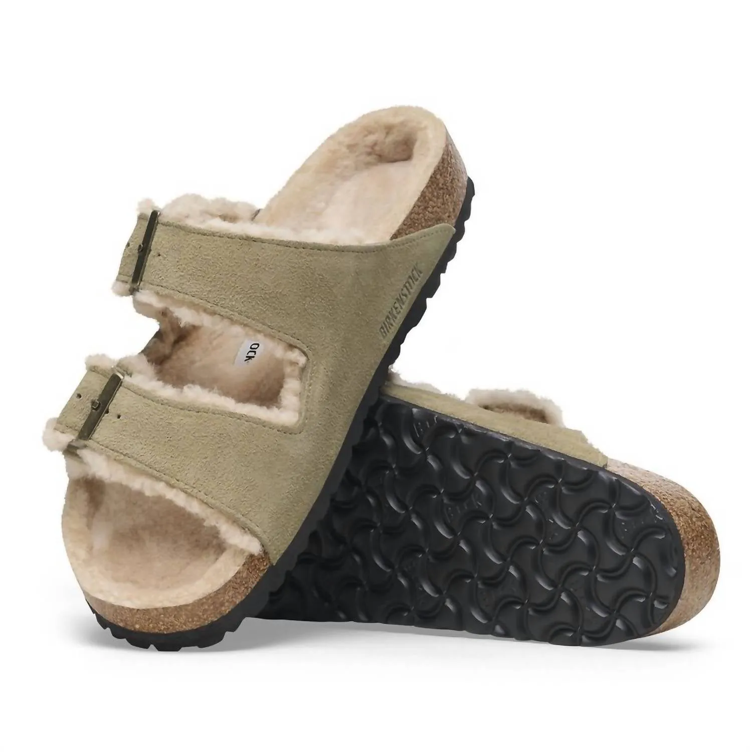 Women's Arizona Shearling Sandal In Taupe