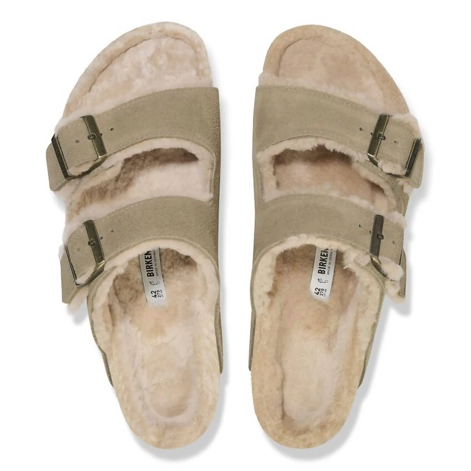 Women's Arizona Shearling Sandal In Taupe