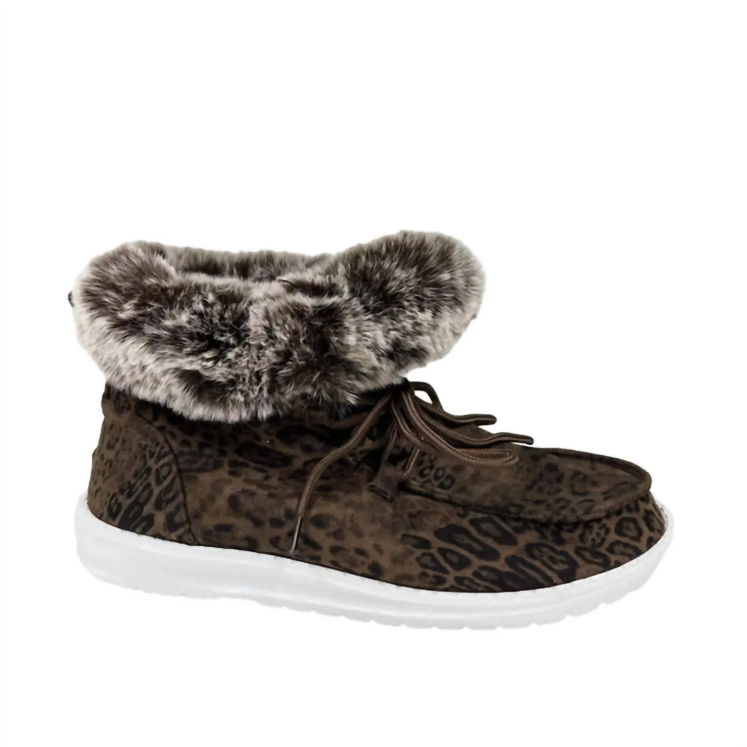 Women's Fancy High Top Booties In Leopard
