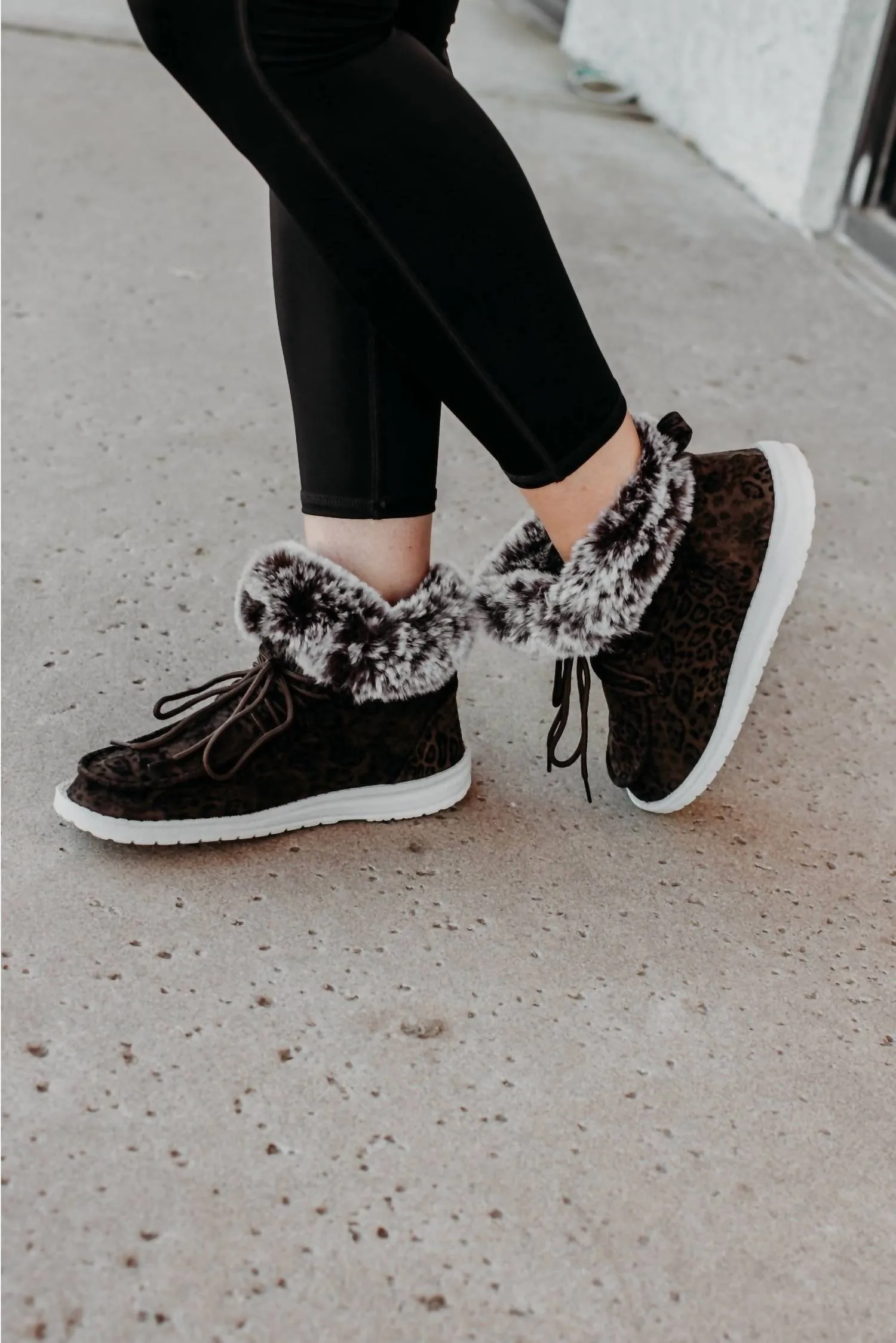 Women's Fancy High Top Booties In Leopard