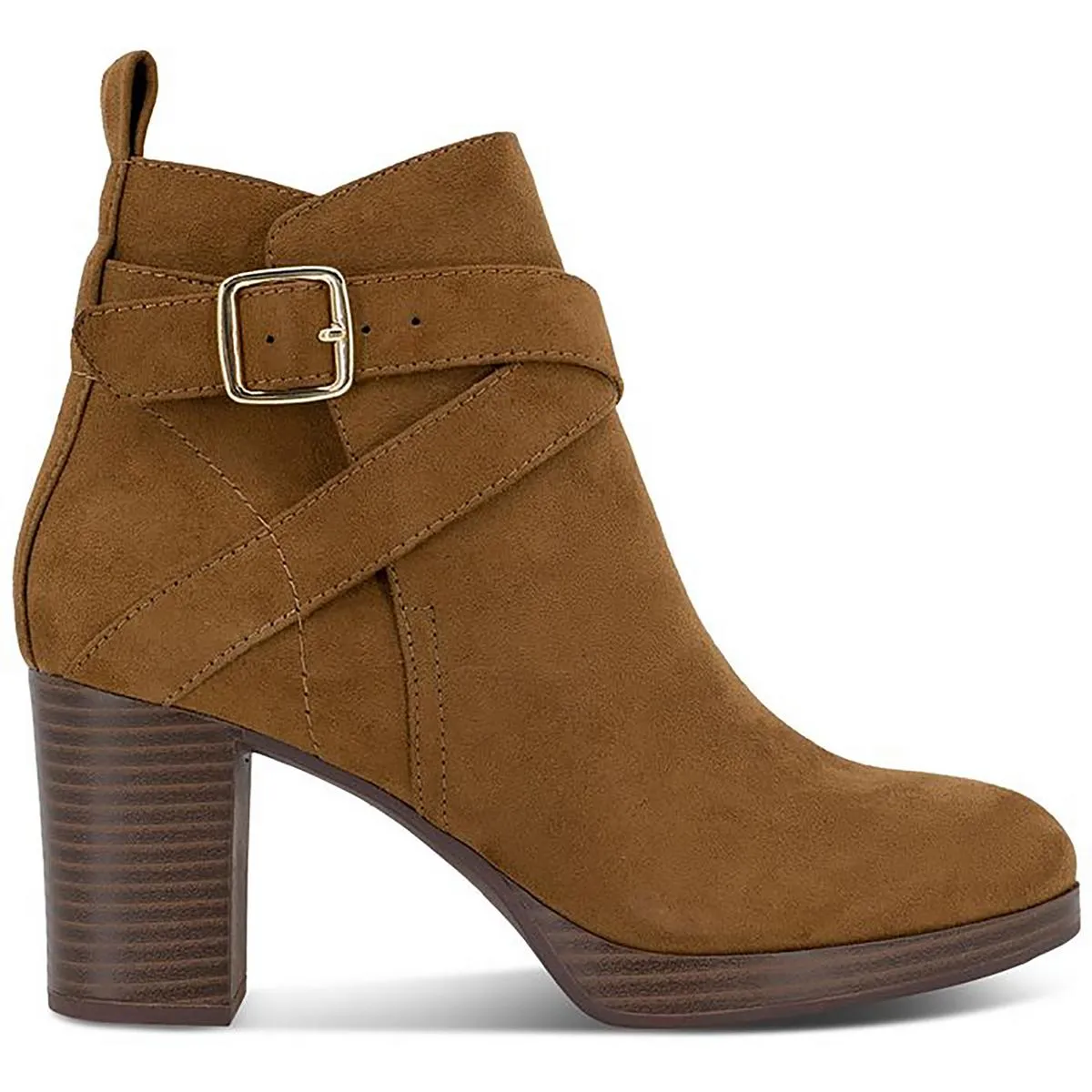 Womens Faux Suede Zipper Booties
