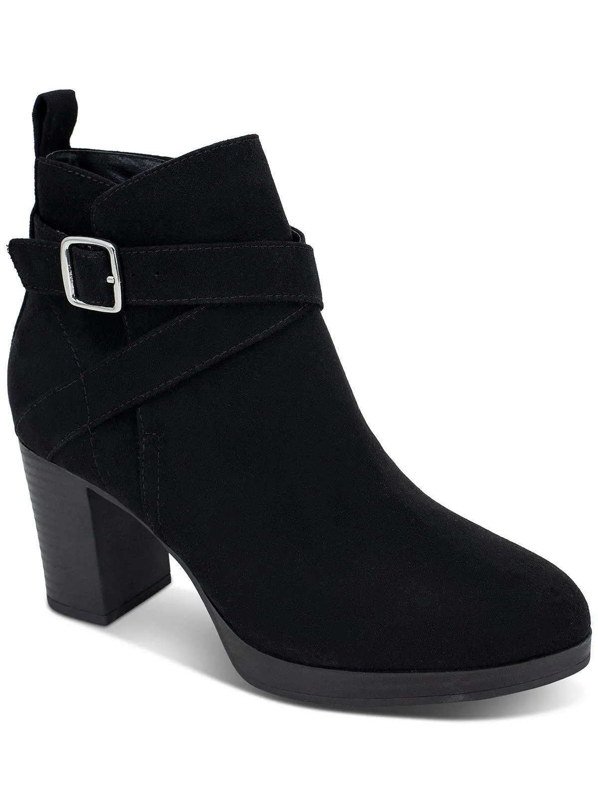 Womens Faux Suede Zipper Booties