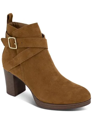 Womens Faux Suede Zipper Booties