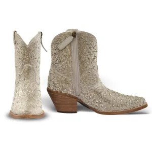 Women's Jovanka Leather Cowgirl Boots In Silver