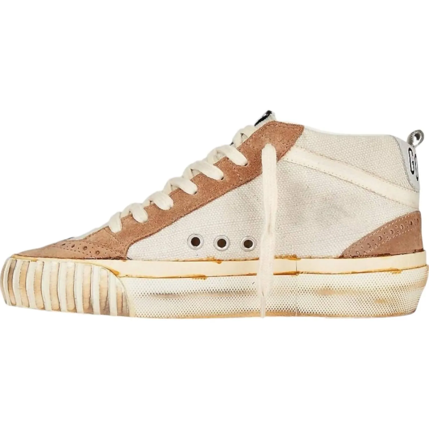 Women's Mid Star Sneakers In Natural White/Brown/golden/cream