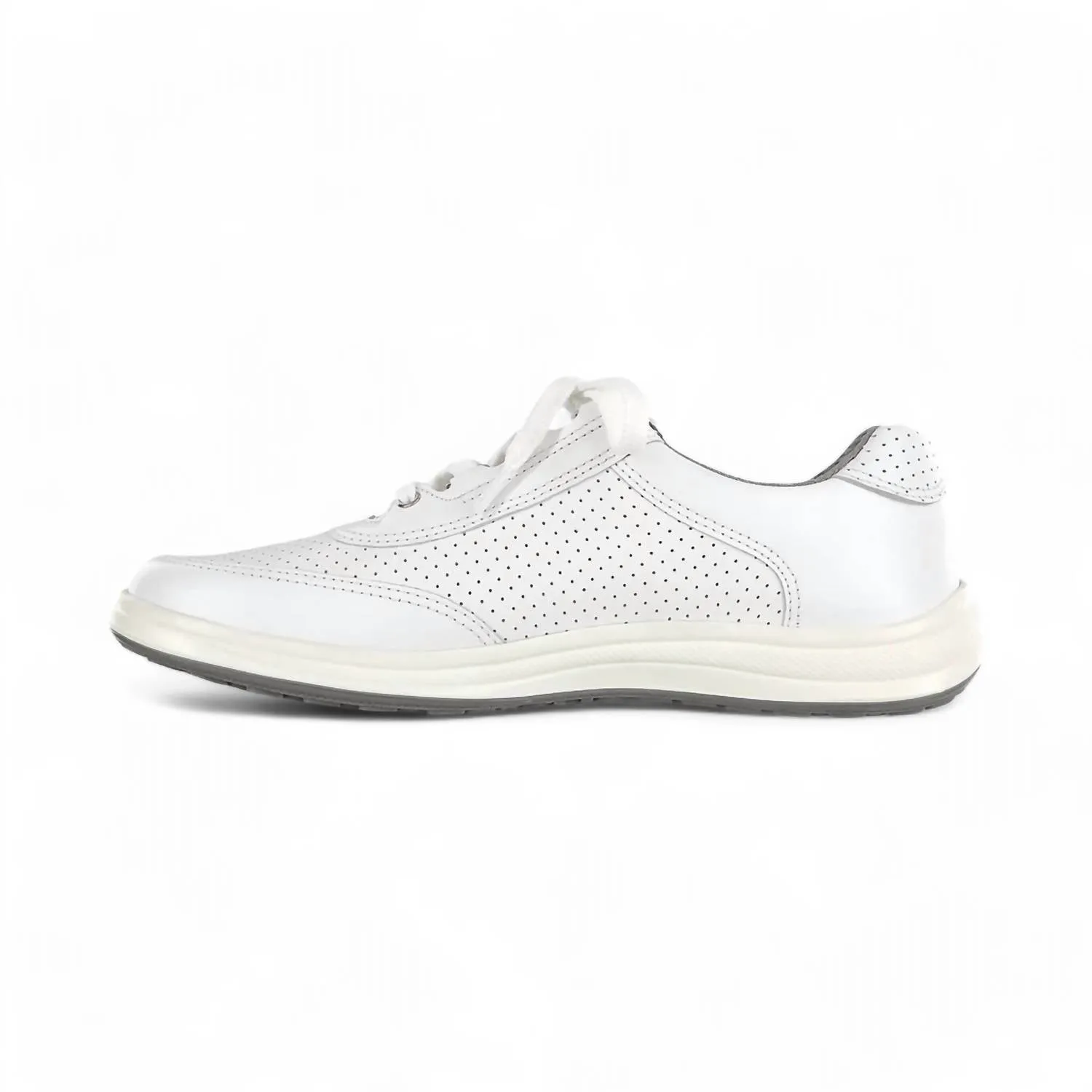 Women's Sporty Lux Lace Up Sneaker - Double Wide Width In White Perf