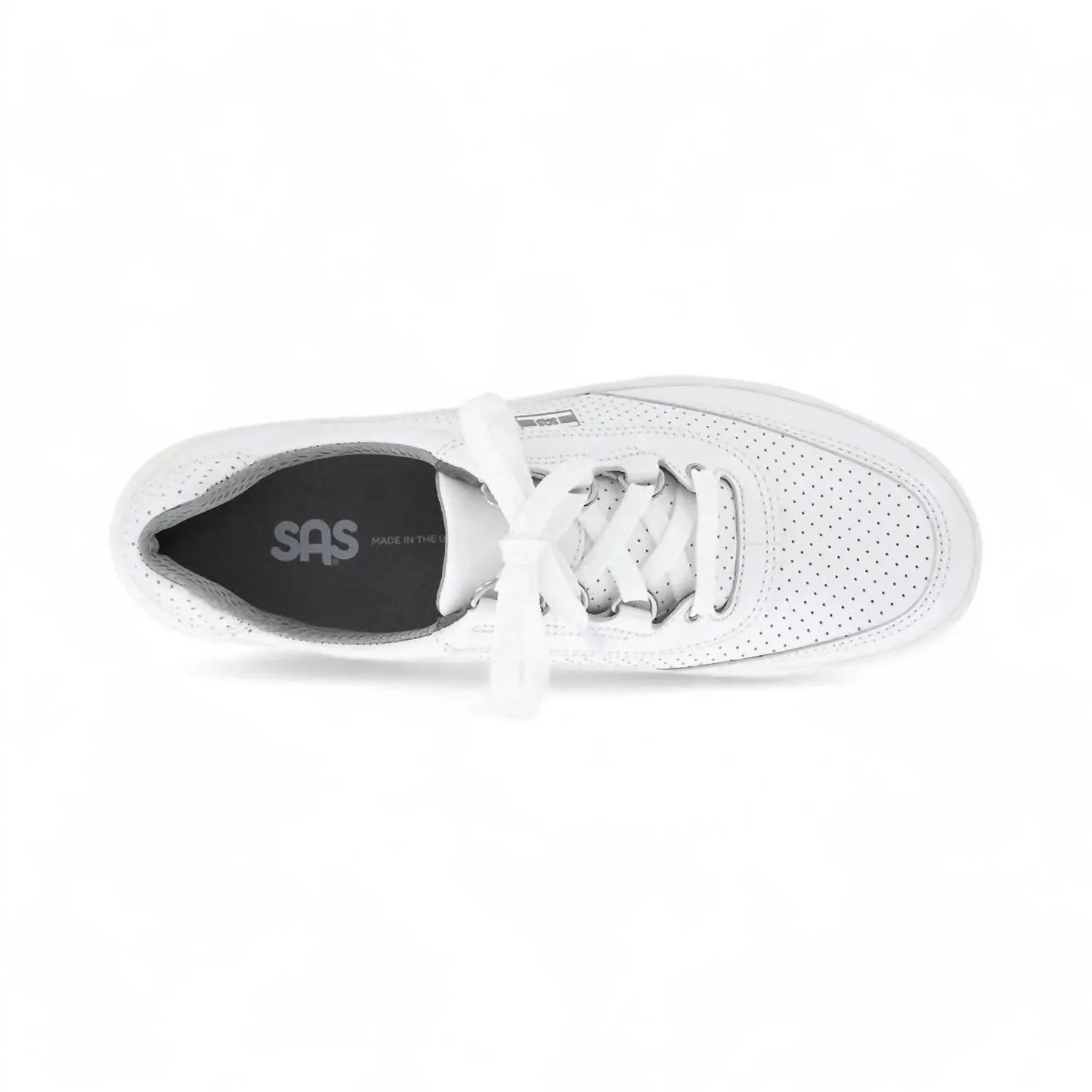 Women's Sporty Lux Lace Up Sneaker - Double Wide Width In White Perf