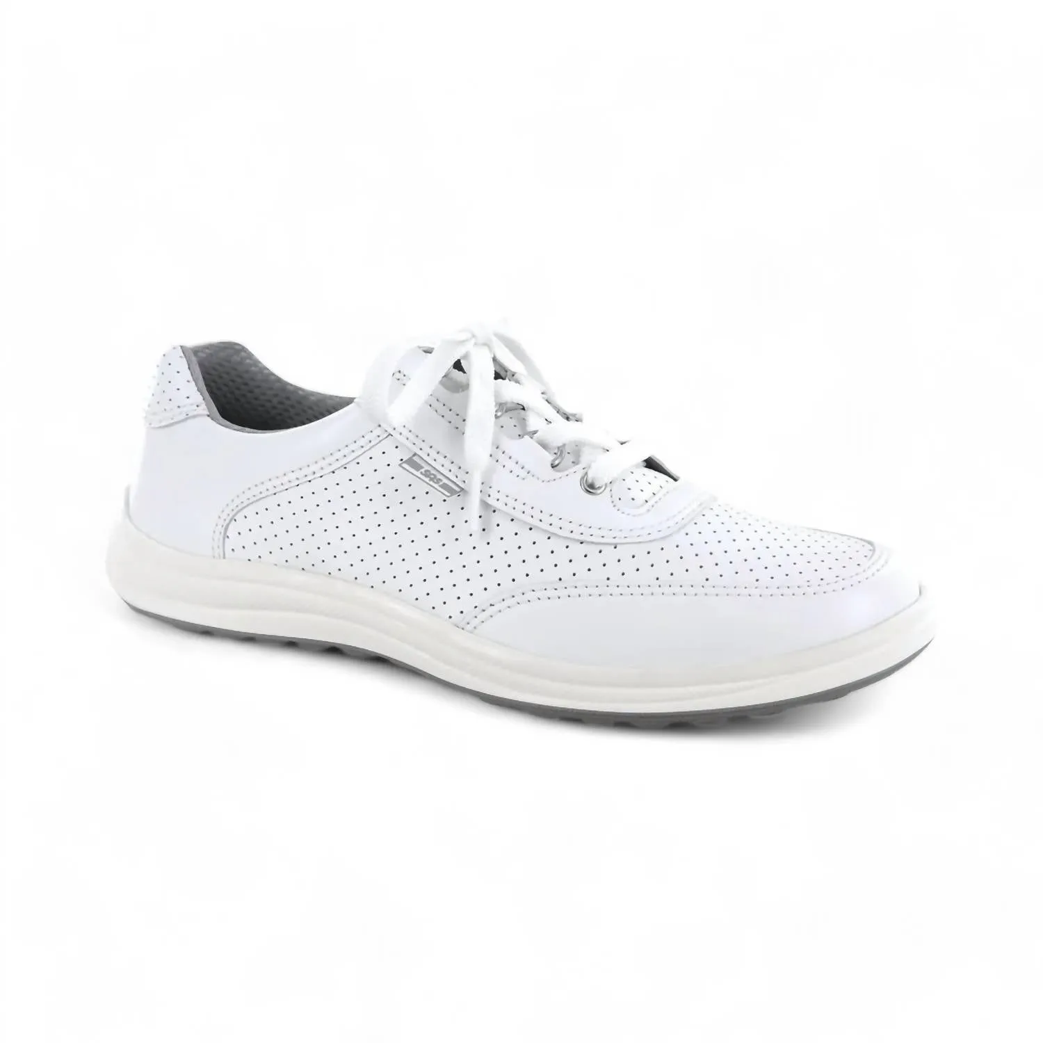 Women's Sporty Lux Lace Up Sneaker - Double Wide Width In White Perf