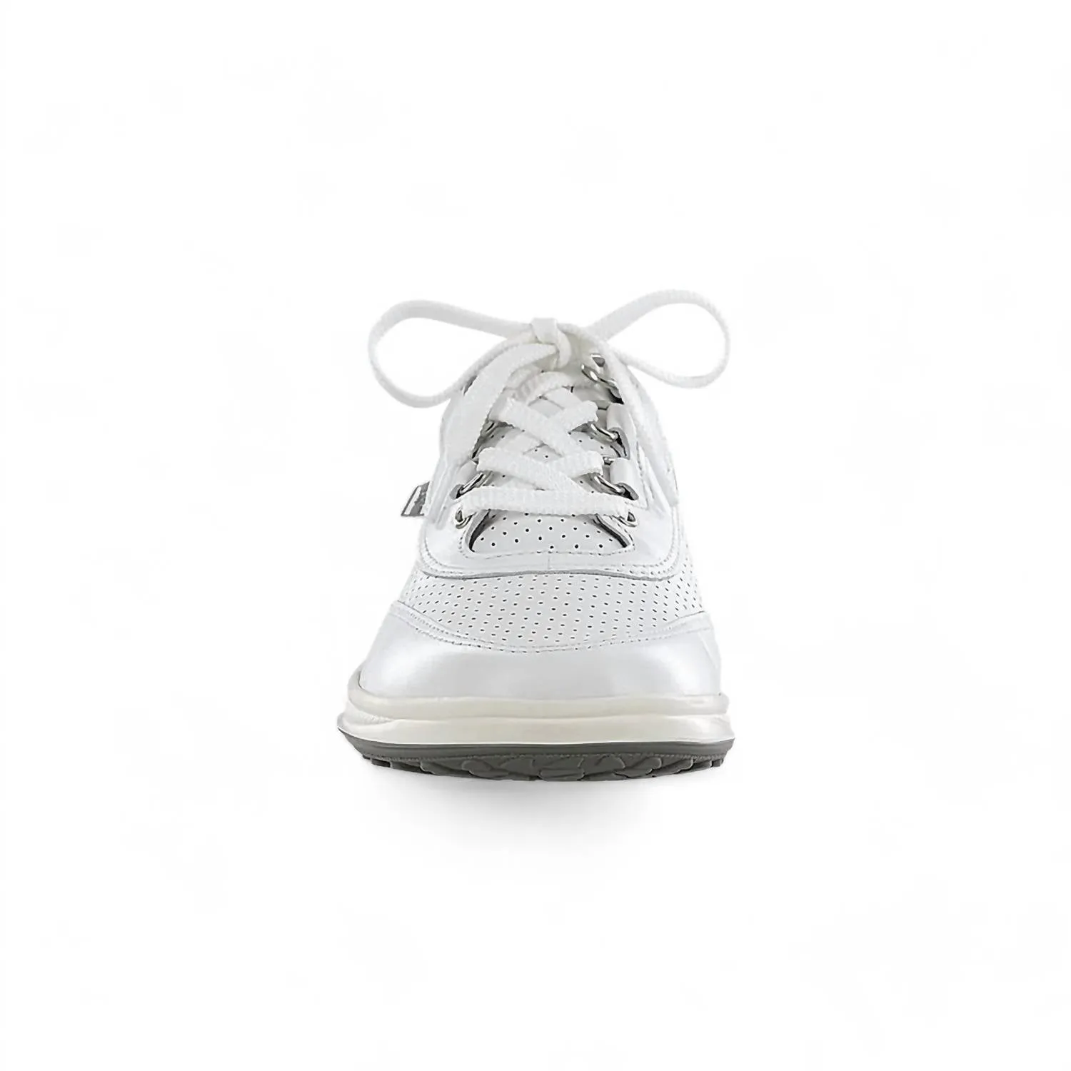 Women's Sporty Lux Lace Up Sneaker - Double Wide Width In White Perf