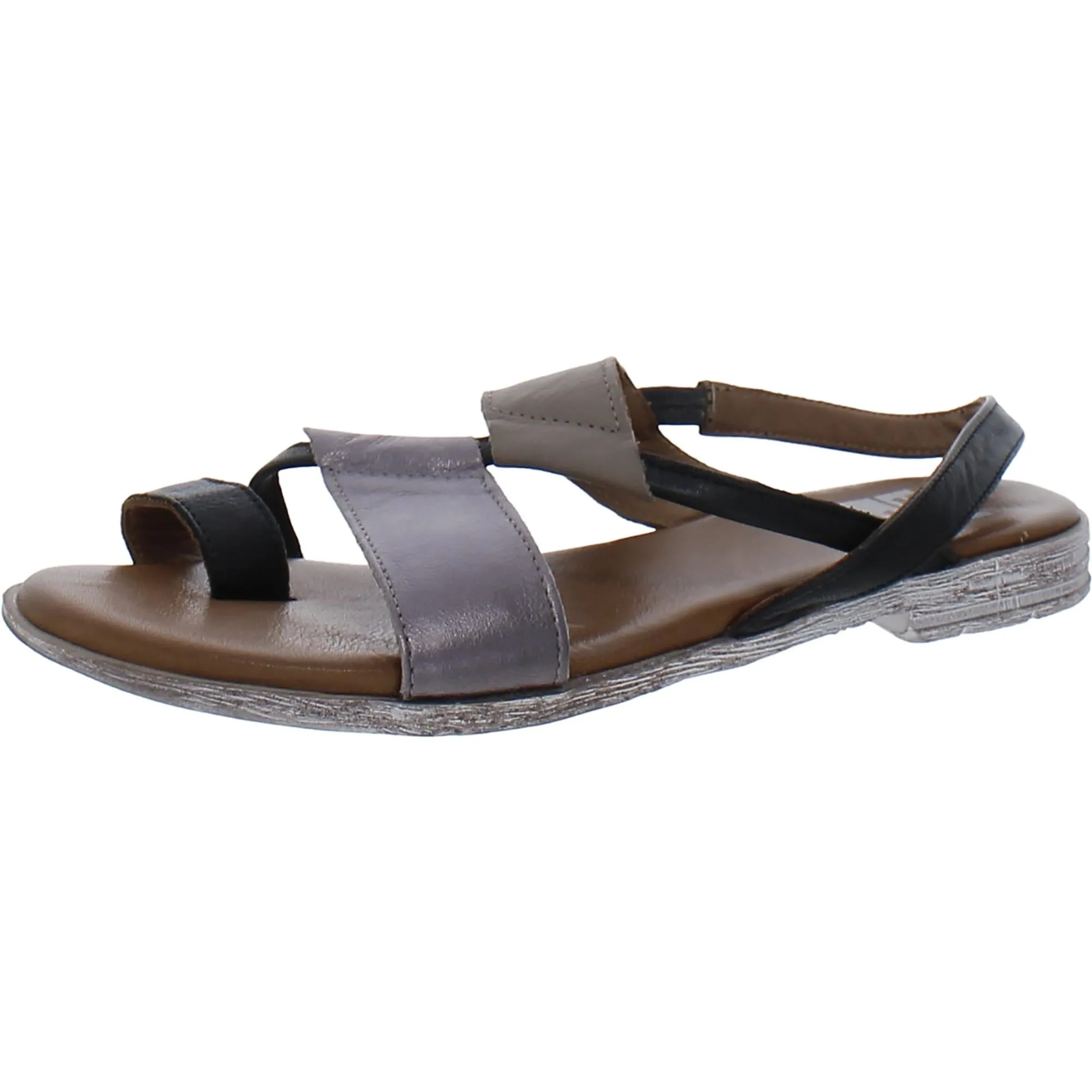 Yuki Womens Leather Toe Loop Slide Sandals